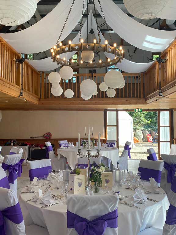 Wedding celebration – festival barn decorated