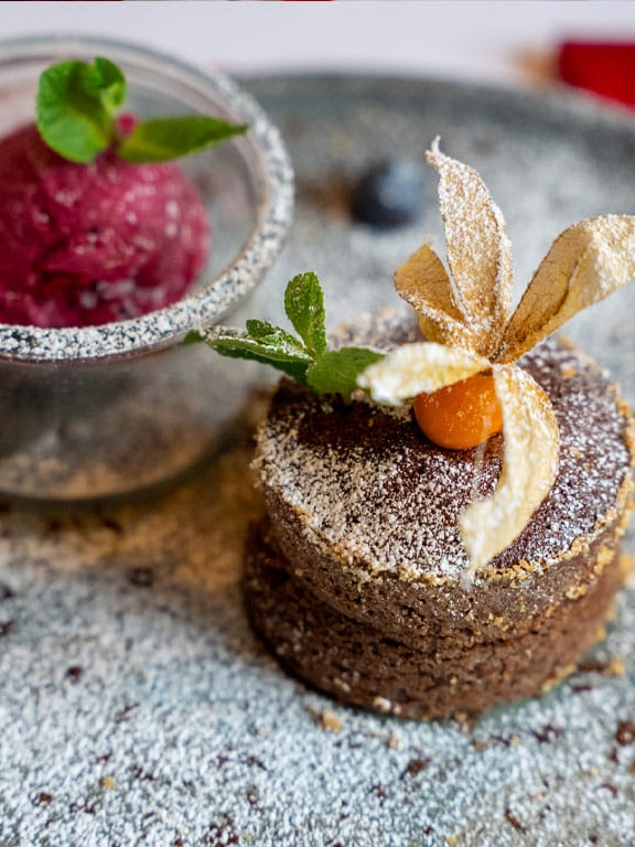 Romantic menu dessert