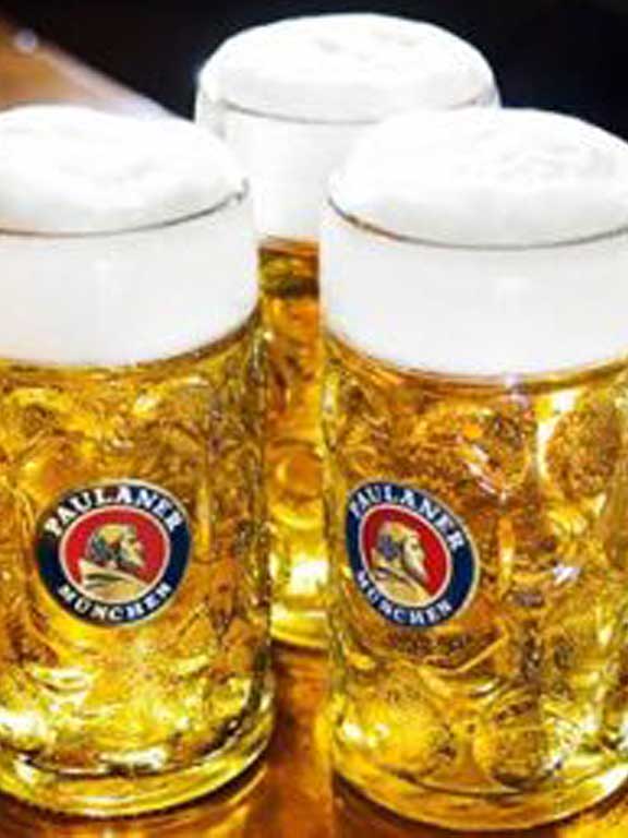 Paulaner stein beer garden